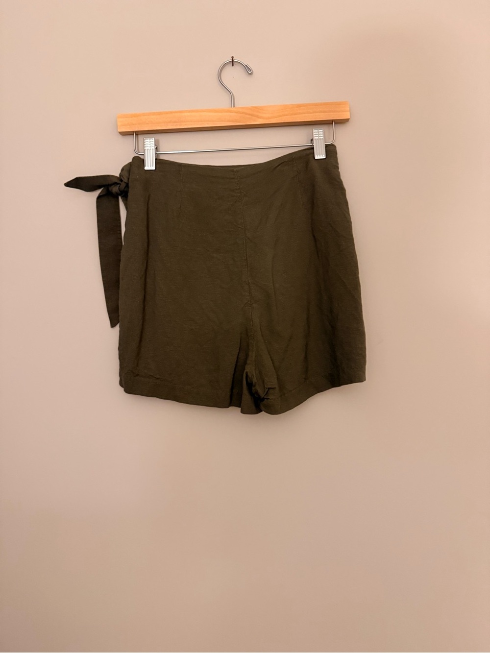 H&M Olive Green Mini Skirt with Side Tie